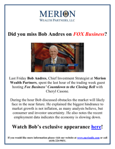 Did you miss Bob Andres on FOX Business? Last Friday Bob Andres
