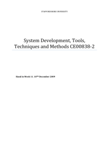 System Development, Tools, Techniques and Methods CE00838-2