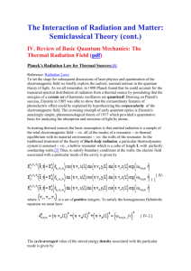 The Interaction of Radiation and Matter: Semiclassical Theory (cont