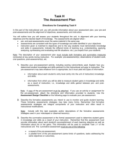 Task H The Assessment Plan