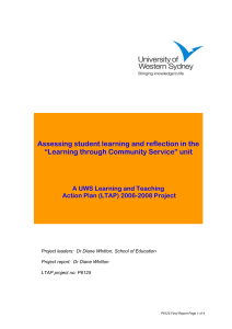 UWS Learning and Teaching Action Plan Projects