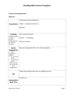 mini lesson template