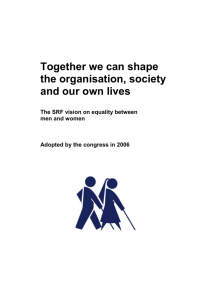 The SRF vision on equality between men and women