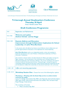 Headteachers Conference agenda