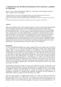 Draft paper on Lake Ellsworth by Martin Siegert