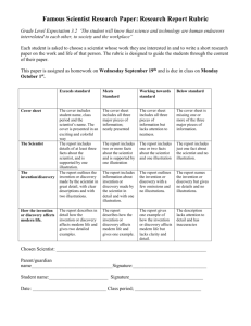 Famous Scientist Research Report rubric