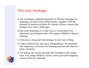 The oral heritage
