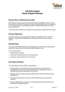 Primary Role of IDEA Services Staff