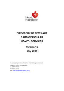Heart Foundation Directory of NSW/ACT Cardiovascular