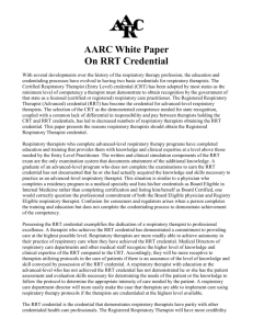 AARC White Paper on the RRT Credential
