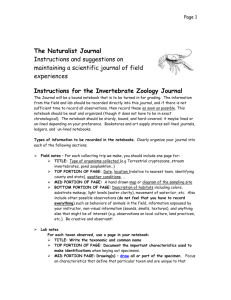 Instructions for Aquatic Biodiversity Notebooks