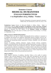 Summer Course MEDICAL HUMANITIES ITALIAN PERSPECTIVES