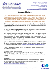 a membership form - Disabled Parents Network
