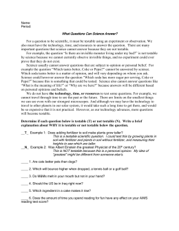 how to write a testable question for science fair