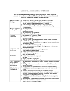 Classroom Accommodations for Students with Disabilities