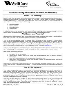 Lead Poisoning Information For WellCare Members