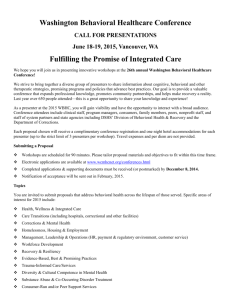 Call for Presentations: 2005 Washington Behavioral Healthcare