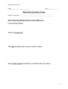 Learning Task Handout - Supporting Students in Science Thinking