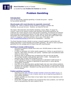 Problem gambling - Mood Disorders Society of Canada