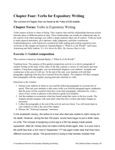 Chapter Four: Verbs for Expository Writing
