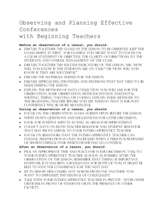 Observing and Planning Effective Conferences With Beginning