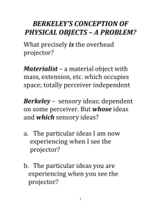 BERKELEY`S CONCEPTION OF PHYSICAL OBJECTS – A PROBLEM