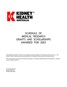 SCHEDULE OF MEDICAL RESEARCH GRANTS AND