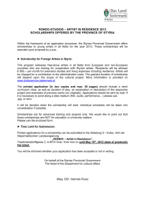 scholarships offered by the province of styria