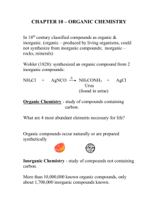 CHAPTER 10 – ORGANIC CHEMISTRY