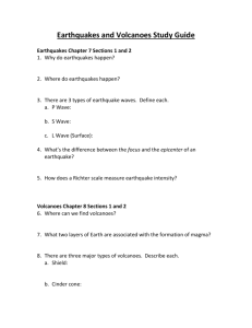 Earthquakes and Volcanoes Study Guide