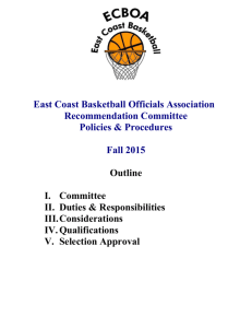Recommendation Committee - the East Coast Basketball Officials