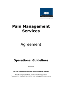 Pain Management Service Agreement