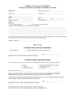 Notice of Appeal Form - Florida Gulf Coast University