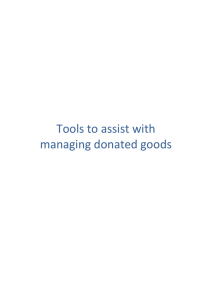Tools to assist with managing donated goods