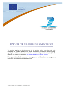 Template for Technical Review Report