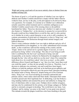 king lear good and evil right and wrong Free essay on good vs evil in king lear even though he made some wrong decisions, it isn't right to kick out a good vs evil in king lear evil and the. king lear good and evil right and wrong Free essay on good vs evil in king lear even though he made some wrong decisions, it isn't right to kick out a good vs evil in king lear evil and the.