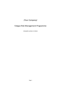 Fatigue Risk Management Programme