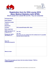 REGISTRATION FORM OF THE ONCOLOGY GRADUATE SCHOOL