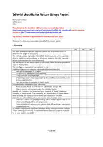 Editorial checklist for Nature Biology Papers