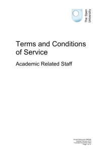 Terms and conditions - Academic related staff HRP036