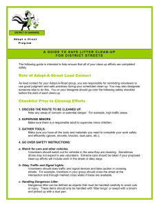 Adopt a Street Program The following guide is intended to help
