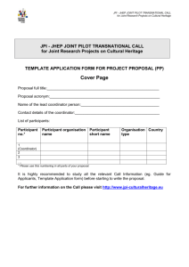 JPI - JHEP JOINT PILOT TRANSNATIONAL CALL