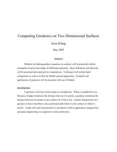 Computing Geodesics on Two Dimensional Surfaces