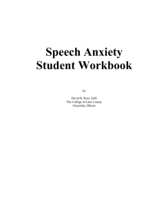 Speech Anxiety Workbook - College of Lake County