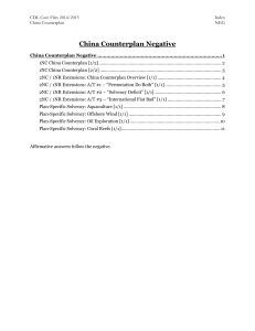 China Counterplan Negative
