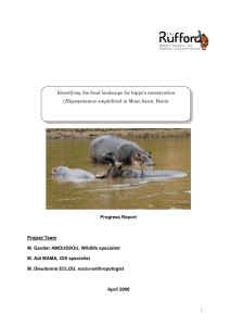 Distribution of hippos in Mono Basin