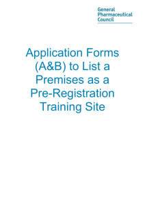 Application to List a premises as a Pre