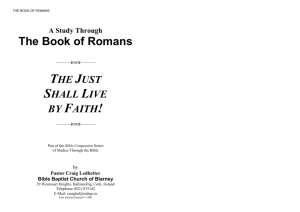 Short Study of Romans - Bible Baptist Church