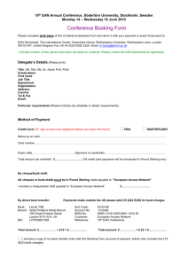 Conference Booking Form