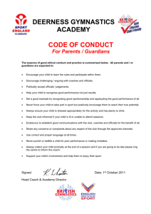 Code of conduct for Parents